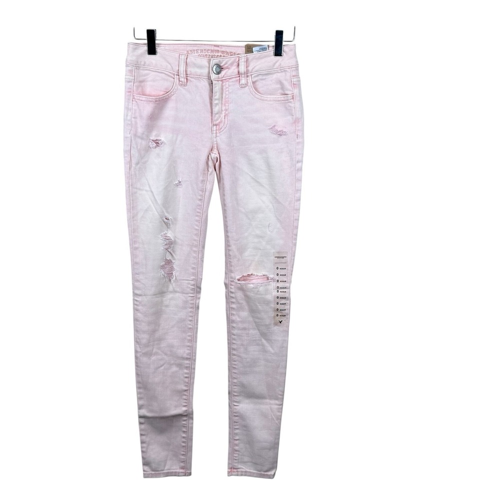 AE AMERICAN‎ EAGLE  Womens Size 0 Jegging Super Stretch Jeans Pink NWT